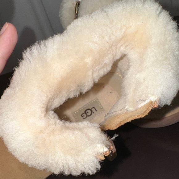 UGG Keelan Zipped Toddler Boots Chestnut Brown Suede Shearling Fur Size 8C - Picture 5 of 9